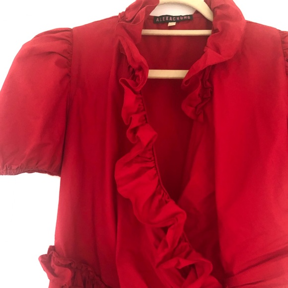 Red Ruffle Wrap Top - Picture 6 of 6